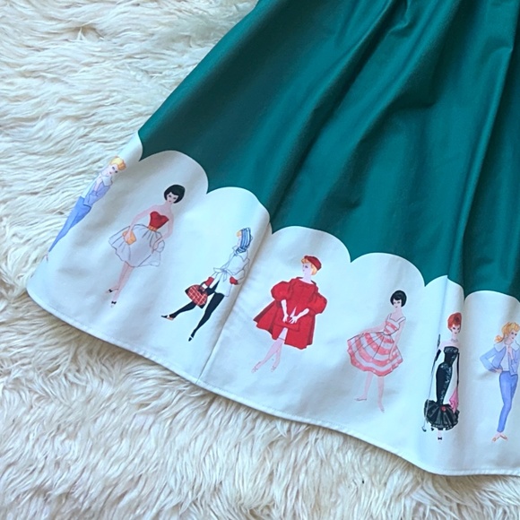 Gorgeous Green BARBIE Circle Skirt by Unique Vintage - Picture 2 of 5